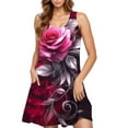 thumbnail image 3 of Women’s Sleeveless Floral Sundress Summer Casual Swing Dress Loose Fit Tank Dress Beach Vacation A Line Dresses, 3 of 4