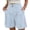 Light Blue BL, variant on PIWHJQK Women Athletic Casual Shorts Women's Solid Elastic Waist 5 Inch Straight Style Casual Cotton Shorts Bottoms