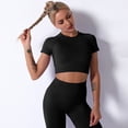thumbnail image 3 of Conjunto de entrenamiento sin costuras para mujer, 2 piezas de cintura alta, pantalones cortos deportivos de yoga, trajes atléticos, ropa de gimnasio, 3 of 8
