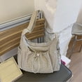 thumbnail image 3 of Korean Style Plaid Casual Shoulder Bag, Lightweight Checkered Crossbody Bag (Beige One Size), 3 of 3