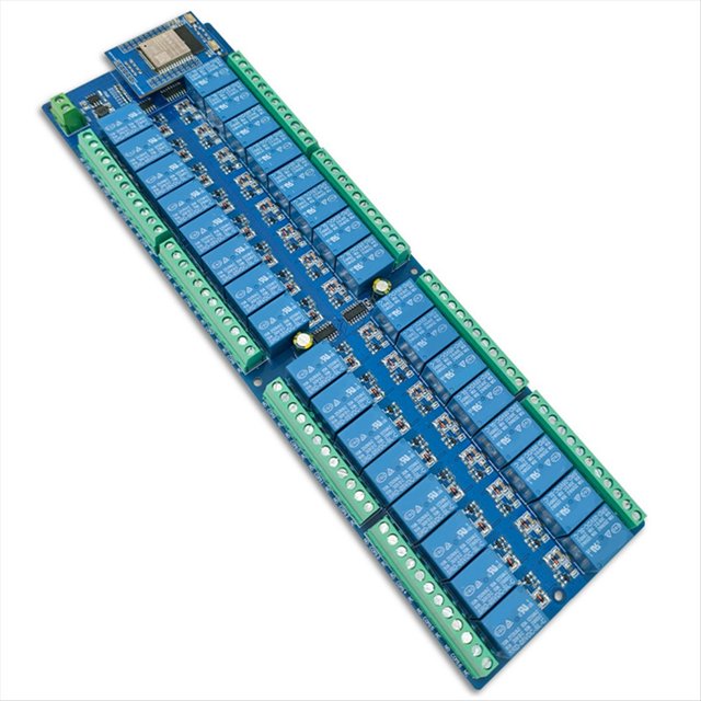 Placa de Desarrollo de Módulo de Relé de 32 Canales con Fuente de Alimentación de CC, Módulo de Relé WIFI Bluetooth ESP32-WROOM
