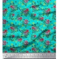 thumbnail image 1 of Soimoi Silk Fabric Leaves & Floral Artistic Printed Craft Fabric by The Yard 42 Inch Wide, 1 of 3