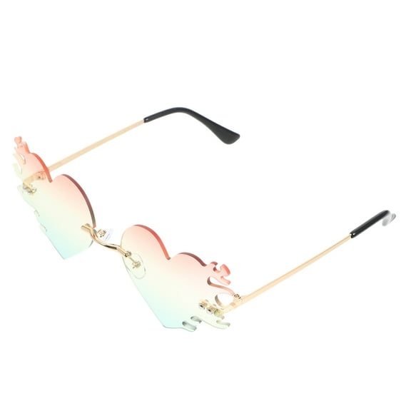 DRAFIDEEP 1Set Novelty Sunglasses Heart Shape Metal Pc Glasses For Outfit Enhancement Retro Style