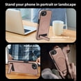thumbnail image 6 of ELEHOLD Leather Case For iPhone 16e Magnetic Shockproof Cover, Mag Safe Compatibl, with Invisible Magnet Kickstand, Rosegold, 6 of 8