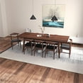 thumbnail image 3 of Aden 9-Piece Modern Solid Wood Walnut Dining Room & Kitchen Table and Chair Set, 3 of 7