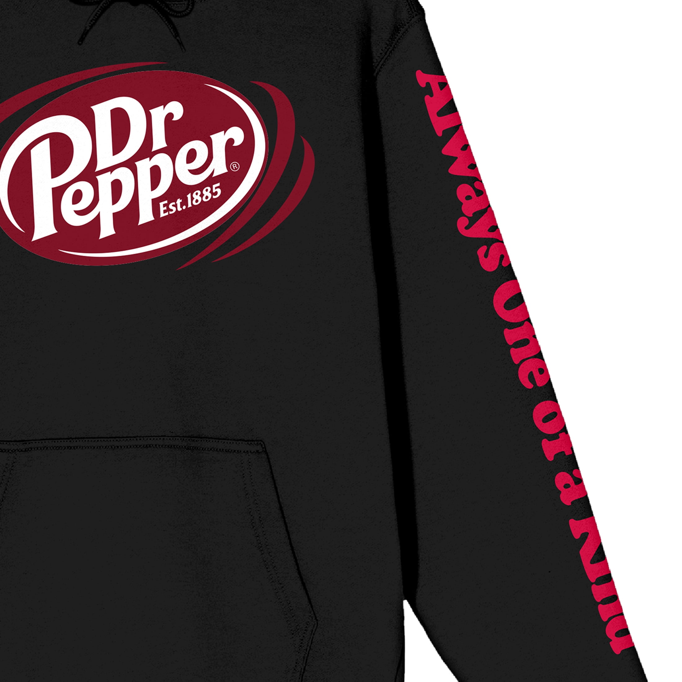 Dr Pepper Always One Of A Kind Long Sleeve Women's Black Hooded Sweatshirt-Small