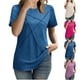 thumbnail image 1 of Tops para mujer,Camiseta informal de manga corta y cuello redondo para mujer, de poliéster, color liso, ligera y cómoda para uso diario, sopatenor, 1 of 9