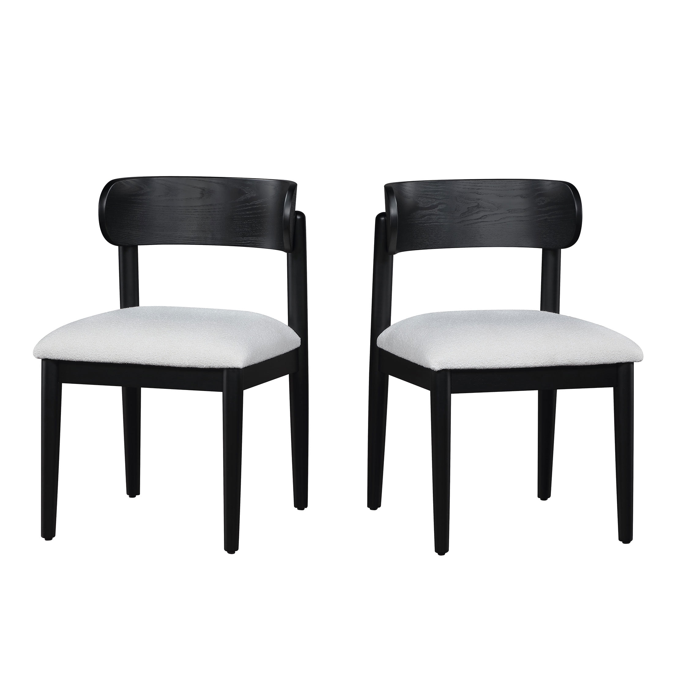 Beautiful Drew Dining Room Chair by Drew Barrymore, Rich Black Finish, 2 Pack