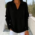 thumbnail image 2 of Jsaierl Women's Ribbed Collared V Neck Sweatshirts Pullovers Soft Comfortable Fashion Casual Work Tops S-2XL, 2 of 6