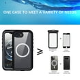 thumbnail image 2 of ShieldFlex Magnetic for iPhone 16e Case Waterproof,Built-in Screen Protector IP68 Underwater Upgrade Military Dropproof Compatible with MagSafe Full-Body Shockproof Translucent Case 6.1" 2025,Black, 2 of 13