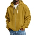 thumbnail image 3 of jiaxiM Waffle Knit Hoodies for Men Full Zip Sweatshirt Hooded with Pocket Loose Fit Drawstring Athletic Jackets, 3 of 5