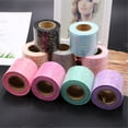 thumbnail image 4 of Nvzi Rollo de cinta de tul de tela con estampado en caliente de 25 yardas con diseño de luna y estrellas, 6 cm de ancho, para decoración,cinta decorativa para manualidades, color beige, 4 of 5