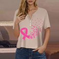thumbnail image 2 of XIAONU Womens T Shirts Cancer Printed V Neck Pullover Tops Casual Short Sleeve Loose Comfortable T Shirt, 2 of 4