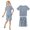 02_Navy, variant on UJNDER Boys Girls Ribbed Solid Color Round Neck Short Sleeve Top and Long Pants Comfortable Loungewear Pajama Set for Toddler Kids Kids Pajamas,01_Navy,8-9 Years