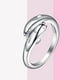 thumbnail image 2 of Anillo con diseño de doble delfín y apertura ajustable, accesorio de joyería para fiestas, para mujeres y niñas (plata), 2 of 5