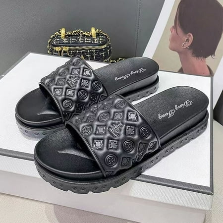 

Holiday Beach sandals for women 2024 Summer new platform height increasing daily fashion all-match outdoor slippers for women