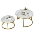 thumbnail image 4 of Canddidliike Modern Nesting Coffee Table Set of 2 for Living Room Balcony Office, Round Wood Accent Side Coffee Tables - Gold, 4 of 9
