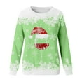 thumbnail image 4 of TIMIFIS Chandail en Molleton Oversize de Noël pour Femmes Décontracté Mignon Verre de Vin Rouge Flocon de Neige Imprimé Col Rond Chandail Cadeaux pour Noël, 4 of 4