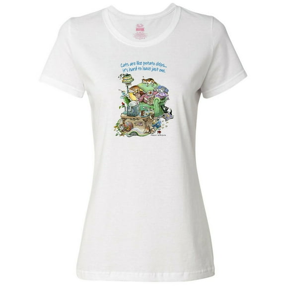 Inktastic Cats Are Like Potato Chips It's Hard to Have Just 1 Women's T-Shirt