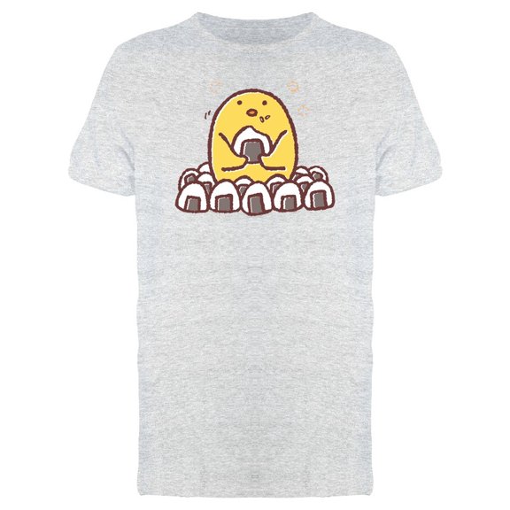 Chicken Eating Onigiris Cartoon Tee Men's -Image by Shutterstock