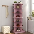 thumbnail image 3 of 6-Tier Rotating Shoe Rack Tower 360, Free Standing Shoe Tower & Spinning Shoe Rack Tower Fit 24 Pairs of Shoes, Lazy Susan Rotating Shelf & Shoe Carousel for Entryway,Living Room (Pink, 6-Tier), 3 of 14