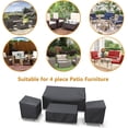 thumbnail image 4 of Housses de Meubles de Patio d'Extérieur Imperméables Ensemble de 4 Pcs pour Chaises 32 Po, Causeuse 56 Po, Table Basse 45 Po, Robuste 600D, Gris, 4 of 7