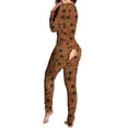 thumbnail image 5 of Pijama sexy para mujer, mono con botones en la parte delantera y trasera, con solapa en el trasero, ropa de dormir con botones para Halloween, 5 of 5