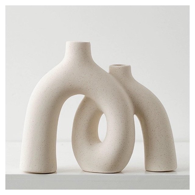 Set de jarrones decorativos Jonronboci Hug Donut de estilo nórdico moderno