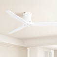 thumbnail image 4 of Sofucor 52 Inch Matte White Flush Mount Ceiling Fan, 3 Solid Wood Blades, No Light, DC Motor with Remote, 4 of 11