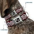 thumbnail image 2 of Buckle-Down Pet Collar, Dog Collar Metal Seatbelt Buckle, Celtic Knot Reds Black White, 9.5 to 13 Inches 1.0 Inch Wide, 2 of 8