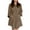 Khaki, variant on VONDA Women Long Sleeve Solid Mini Dress Summer Casual Dress