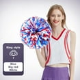 thumbnail image 5 of 2 PCS 11"Cheerleading Pom Poms for Adult Kids, Metallic Foil & Plastic Ring Pom for World Cup Sports Match Dance Party Cheering Team,Red Blue White, 5 of 5