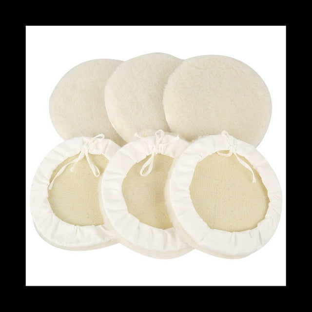 6 Piezas de Disco de Pulido de Felpa Similar una la Lana de 7 Pulgadas con Juego de Pulido de Lana con Cordones Pulido de TampóN de Almohadilla de Lana