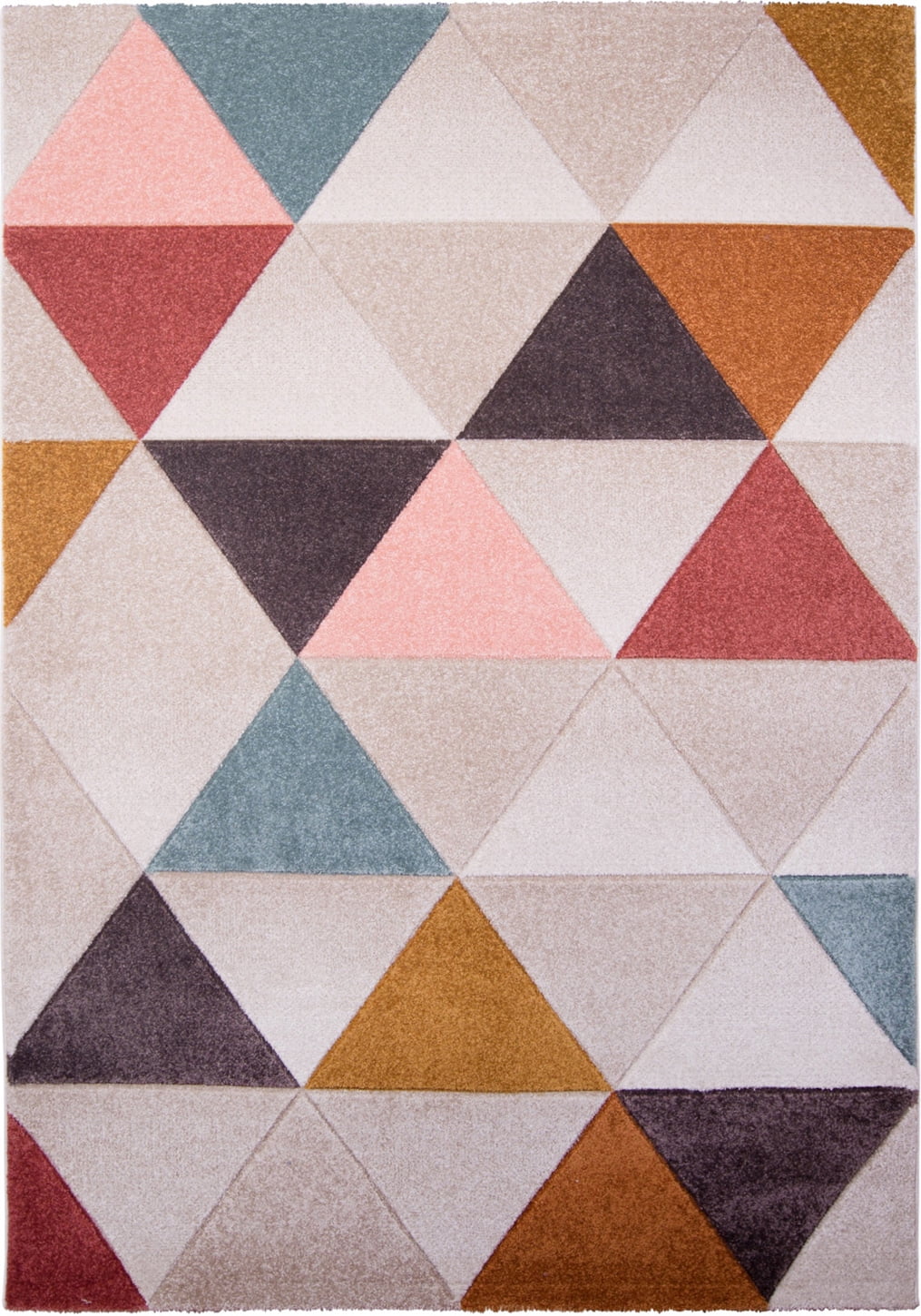 Area Rug Multi Color Brown Contemporary Modern Geometric Triangles Area Rug Multi Color Brown Contemporary Modern Geometric Triangles 19 X 32 Rectangle Com