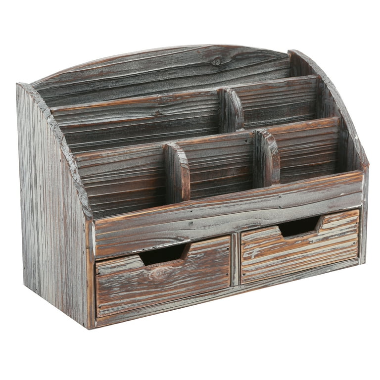 MyGift 3-Drawer Rustic Wood Office Storage Organizer, Gray