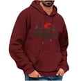 thumbnail image 3 of PNTUTB Men's Casual Solid Color Styling Christmas Graphic Print Long Sleeve Hoodie Drawstring Pullover Sweatshirt with Pocket, 3 of 6