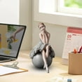 thumbnail image 2 of Resin Ballerina Figurine Ballet Dancer Statue, Elegant Girl Sculpture Art Home Desk Decor Ornament for Bookshelf, Tabletop, Living Room, 2 of 9