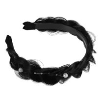 Unique Bargains 1 Pcs 1.77 Inch Wide Synthetic Hair Braided Headband Hair Hoop for Women and Girl Black