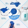 thumbnail image 4 of Universal Toilet Flapper Replacement Toilets Tank Water Saving Rubber Flush Valve Flapper with Stainless Chain Blue 1Pack, 4 of 5