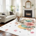 thumbnail image 2 of Easter Rabbit Eggs Area Rugs 6'x9', Small Throw Rugs for Kitchen Dining room, Spring Pink Daisy Flowers Butterfly Pastoral Indoor Outdoor Rug Non-Slip Low Pile Carpet Runner Reversible Floor Mats, 2 of 8