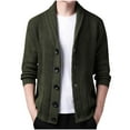 thumbnail image 5 of Njoeus Mens Shawl Collar Cardigan Sweater Button Up Warm Soft Knit Sweaters Jacket Slim Winter Coat with Pockets, 5 of 6