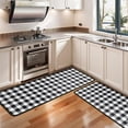 thumbnail image 3 of Kitchen Rugs Sets Of 2,Black White and Gray Checkerboard Pattern Anti Fatigue Kitchen Mat Rugs Non Slip Washable,Decorative Kitchen Floor Mats for Kitchen,Sink,Laundry,17"x47"+17"x47", 3 of 5
