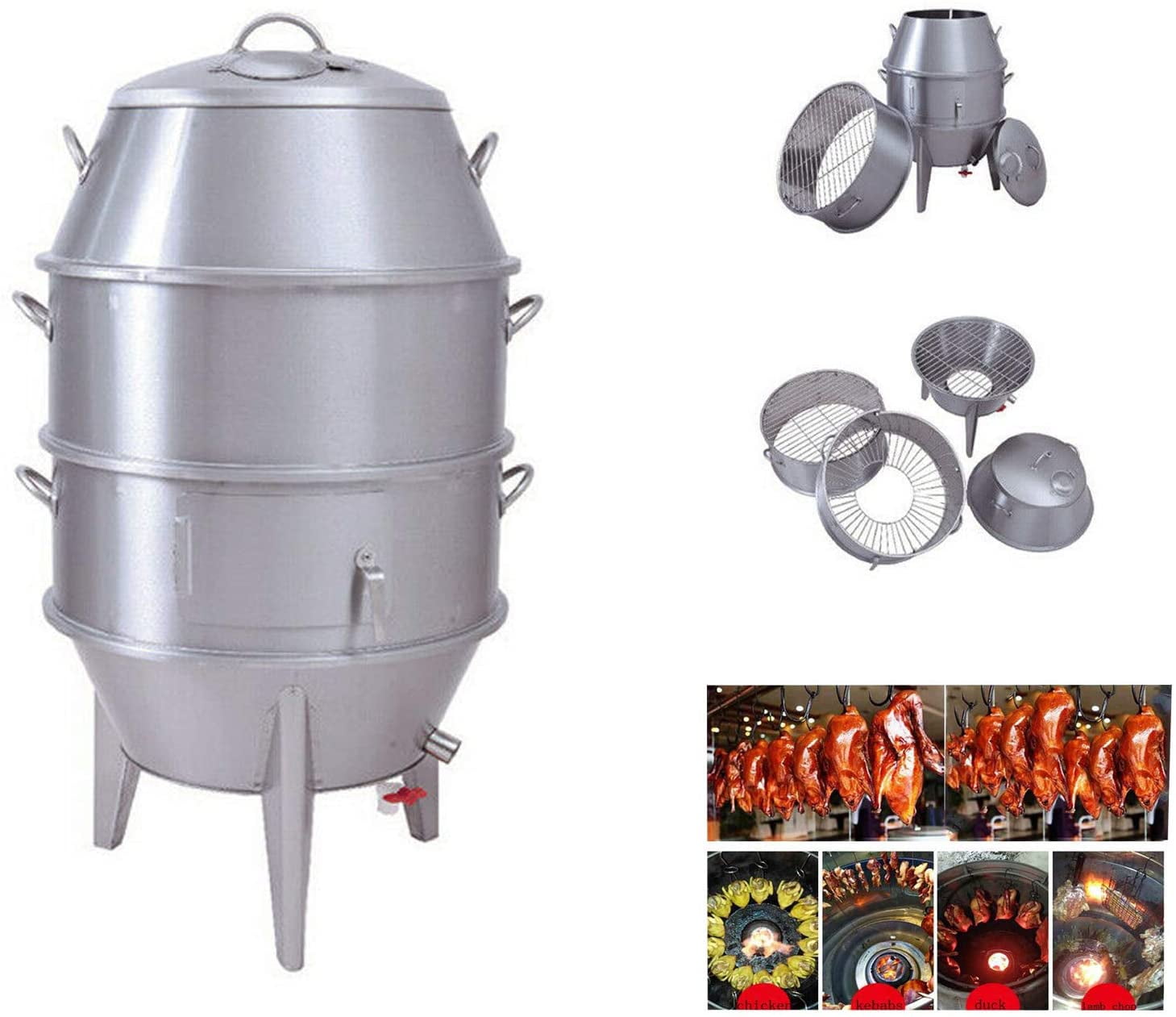INTSUPERMAI Charcoal Peking Duck Roaster Oven 3 Tier BBQ Grill Oven