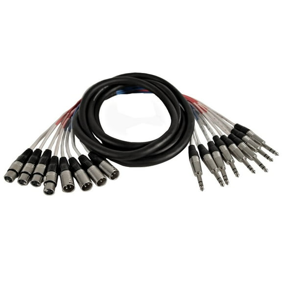 Seismic Audio SATXSW-8x5 4-Channel 5-Feet Insert Snake Cable 8 TRS to 4 XLR Male and 4 XLR Female 5 Foot - 8 Channel