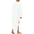 thumbnail image 3 of INSPIRE CHIC Men's Nightshirt Cotton Long Solid Color Button Closure 2 Pockets Nightshirt XL White, 3 of 6