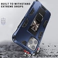 thumbnail image 5 of Military Grade Drop iPhone 11 Pro Case with Tempered Glass Screen Protector Shockproof with Kickstand Stand Built-in Magnetic Car Mount Protective Case for iPhone 11 Pro Phone Case (Blue), 5 of 10