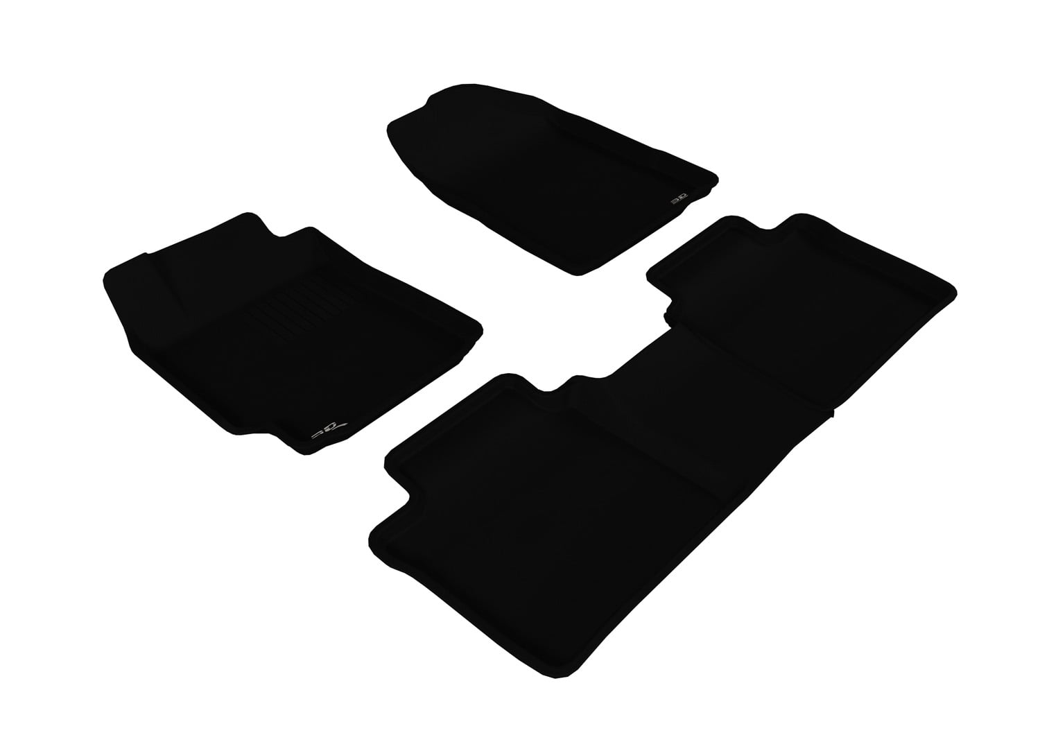 Kagu Rubber Black 3D MAXpider Second Row Custom Fit All-Weather Floor Mat for Select Toyota Camry/Lexus ES350 Models