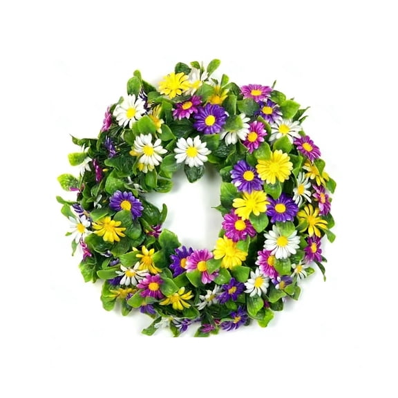 JHyouerji 13 Inch Spring Wreaths for Front Door Spring Wreath Summer Wreath with Eucalyptus for Indoor Outdoor Holiday Decor