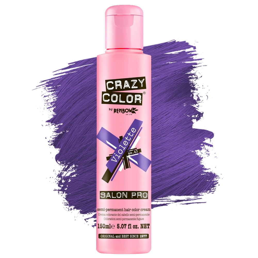 [ 2 PACK ] CRAZY COLOR - Semi Permanent Hair Color [ #43 Violette ] 5.07 Oz. * BEAUTY TALK LA *