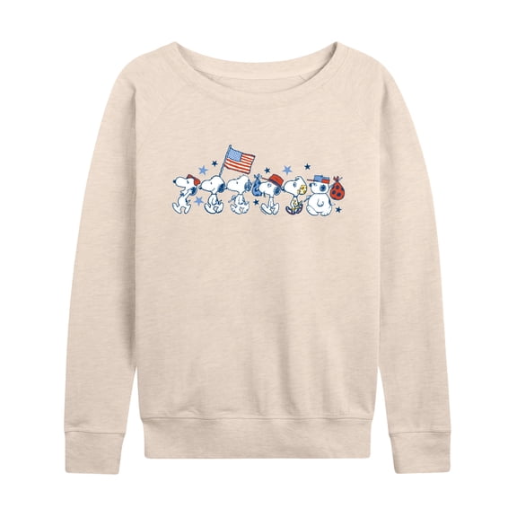 Peanuts - Snoopy Americana Lineup - Women's French Terry Long Sleeve Pullover